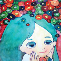 『あふれる』2011年 紙本着彩 242x273(mm)degesu